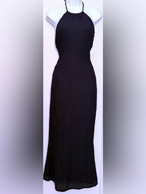Jessica Simpson Black Crochet Maxi Dress